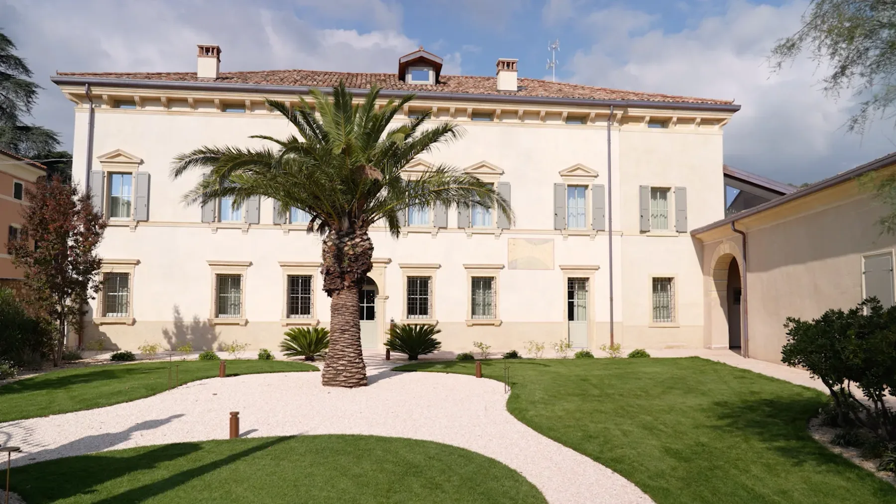 A restored historic building in Italy